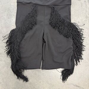 Black Fringe Shorts
